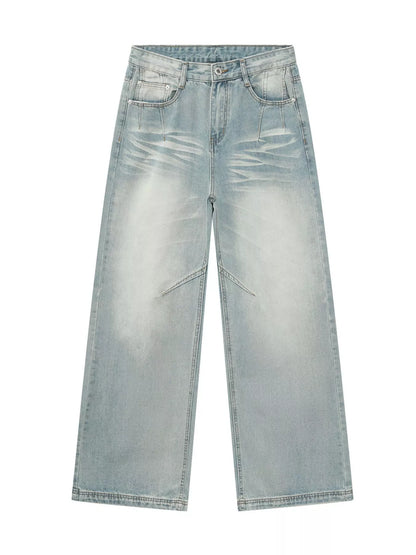 Men's Vintage Wash Wide Leg Jeans
