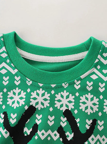Children's Reindeer Graphic Christmas Sweatshirt