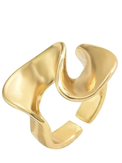18K Gold-Plated Stainless Steel Geometric Ring