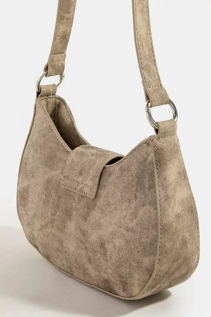 Fame Buckle Detail Hobo Shoulder Bag