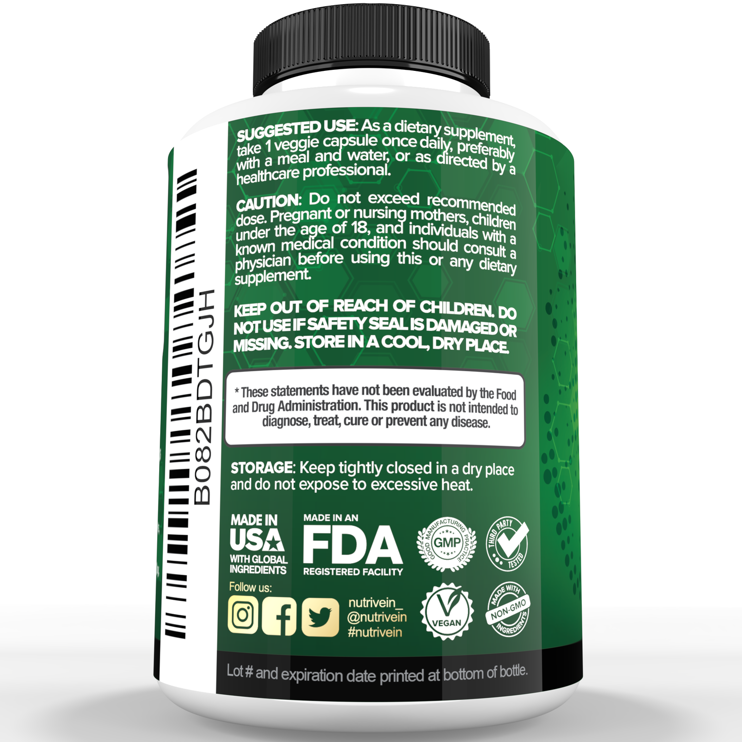 Nutrivein Premium DIM Supplement 400 mg Daily - 120 Capsules