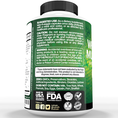 Nutrivein Whole Food Multivitamin for Men & Women – 120 Vegan Multivitamin Caps for Adults
