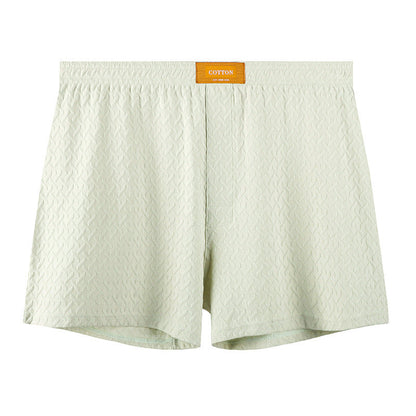 Mens Solid-color Mid-rise Textured Soft Boxer Briefs