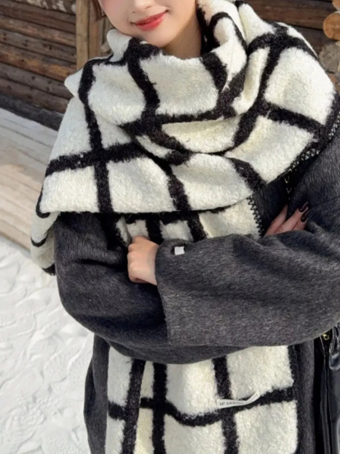 Plaid Pattern Winter Scarf