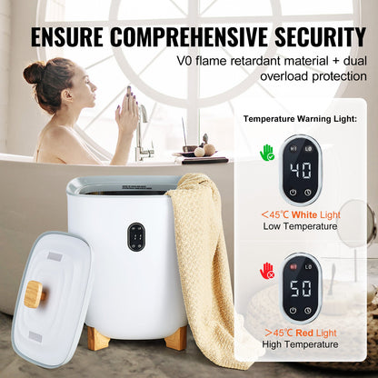 VEVOR Towel Warmer 25L, Towel Warmer Bucket With 2 Heating Modes,  Auto Shut Off, Bottom Heating Columns, LED Screen, Large Towel Warmer For Bathroom, Spa, Bathrobe, Blanket & Pajama