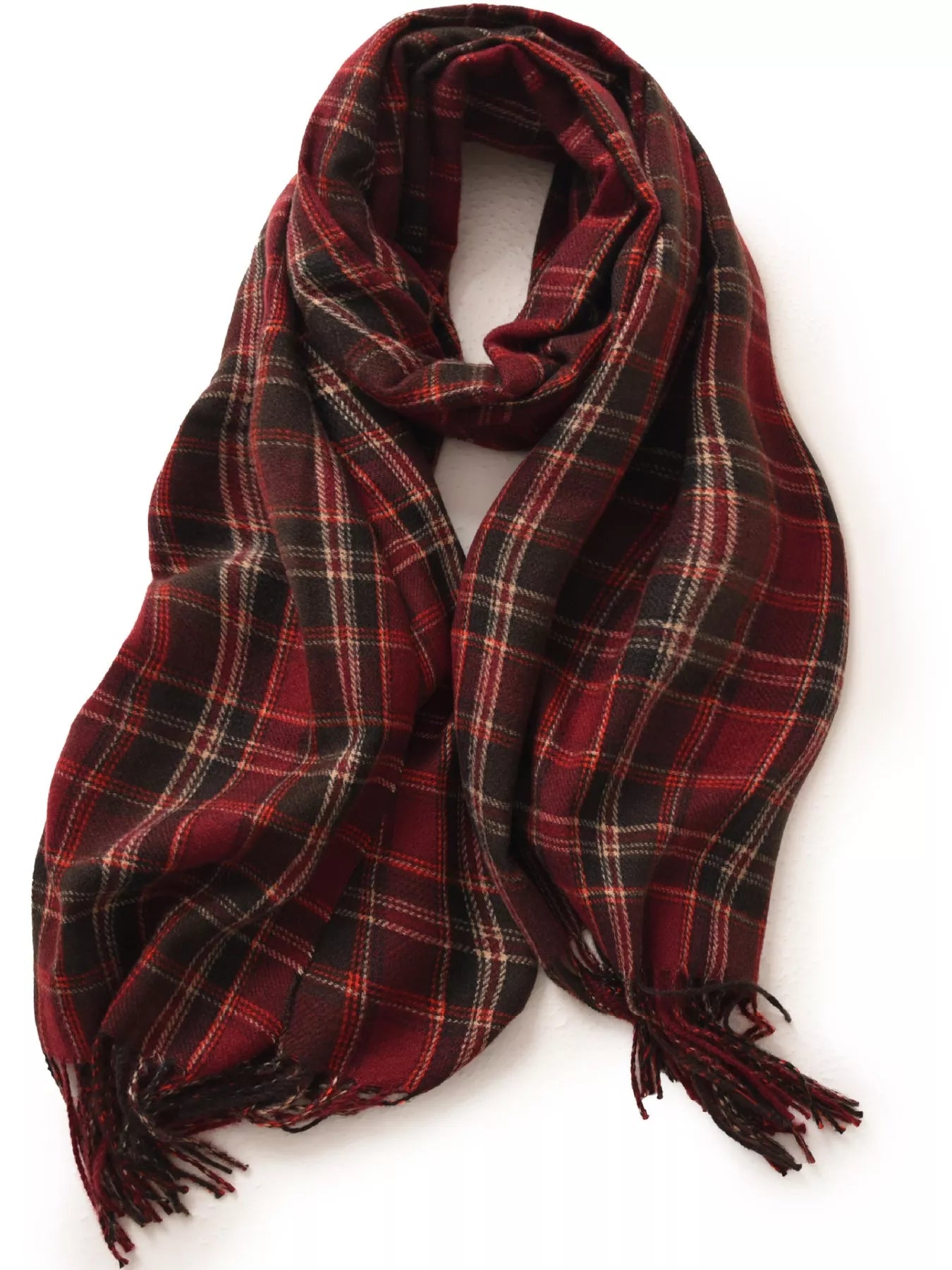 Classic Plaid Fringe Scarf