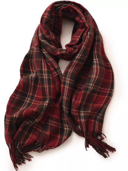 Classic Plaid Fringe Scarf