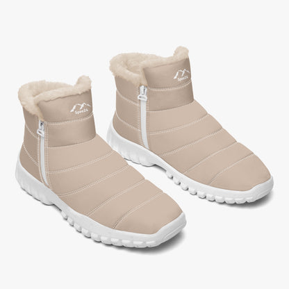 SHO-023CRM-24 Fur Cotton pad Zip Boots