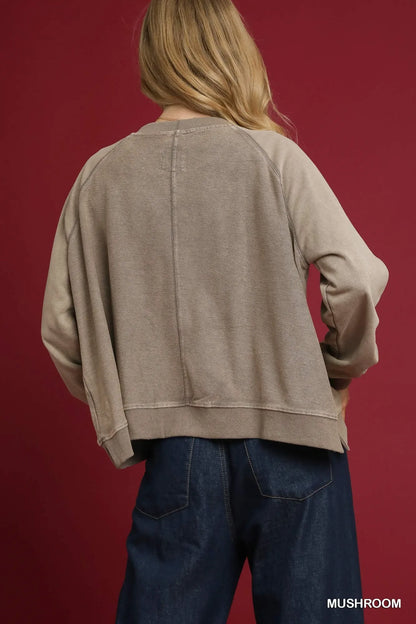 Umgee Mineral Wash French Terry Sweatshirt