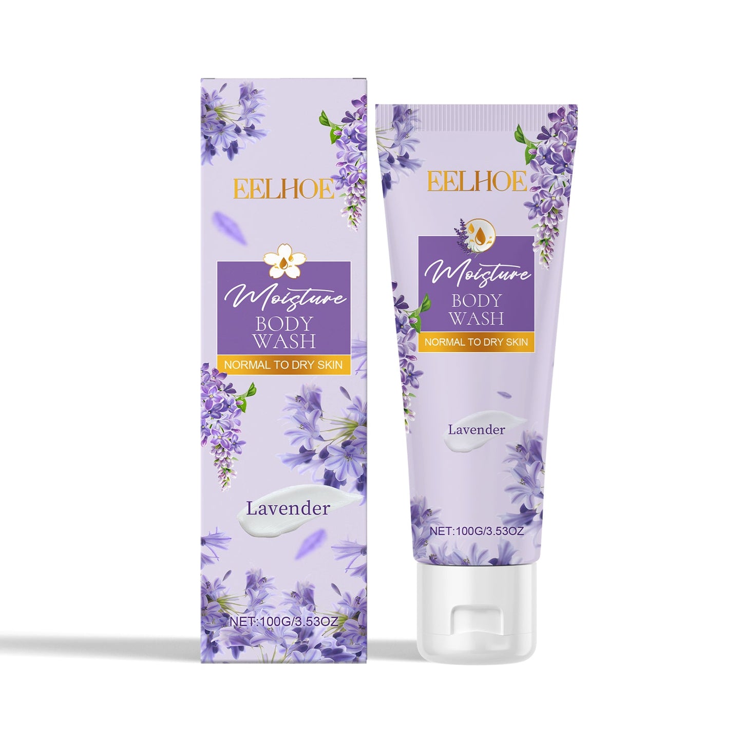 EELHOE  Lavender Moisturizing Shower Gel, Lavender Essence Cleanses And Moisturizes Skin Shower Gel