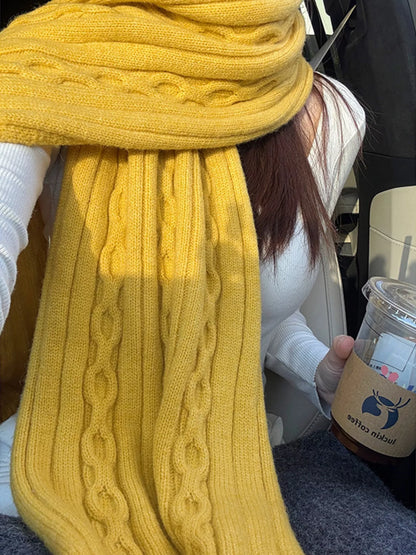 Textured Knit Winter Scarf