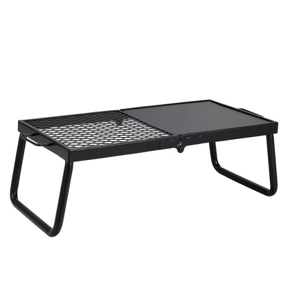 VEVOR Folding Campfire Grill, Heavy Duty Steel Mesh Grate, 22.4 Portable Camping Grates Over Fire Pit, Camp Fire Cooking Equipment With Legs Carrying Bag, Grilling Rack For Outdoor Open Flame Cooking