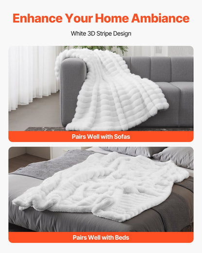 Soft Throw Blanket 50 X 60 Inches 1270 X 1524 Mm Faux Fur Cozy Bed Blanket