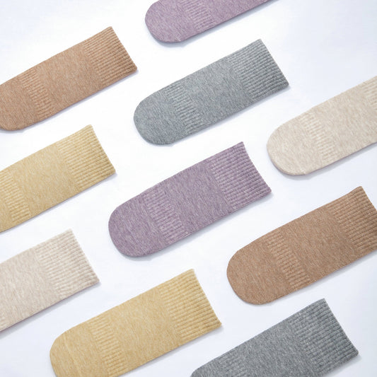 New- Organic Cotton Socks- Lavender & Lemon- 4 Pairs of Stay-On Baby & Toddler Non-Slip Socks