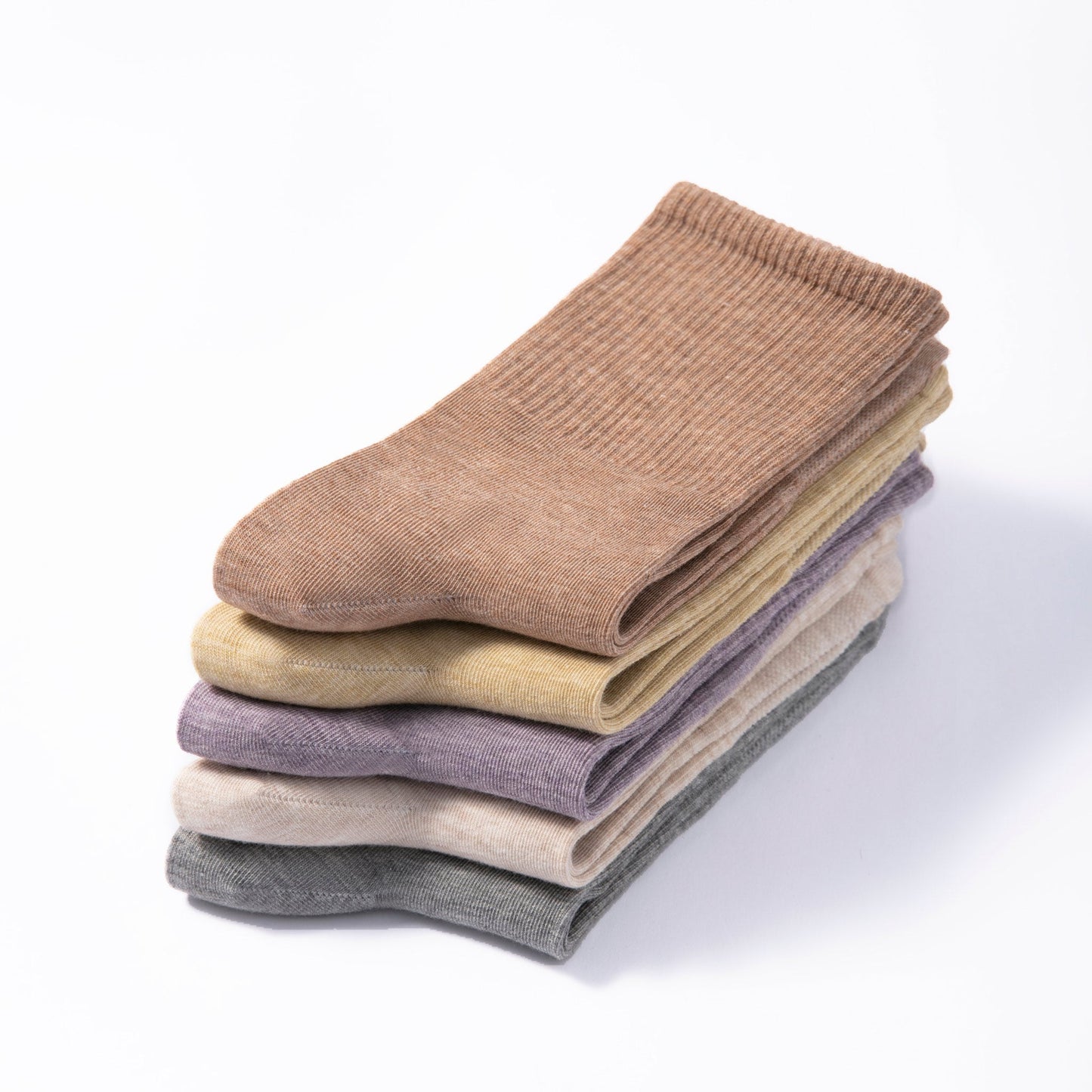 Serene Socks- Adult Organic Cotton Non-Slip Socks- 4 Seasons- Brown- 2 Pairs