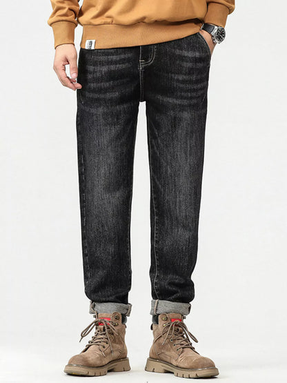 Men's Plus Size Vintage Wash Relaxed Fit Jeans