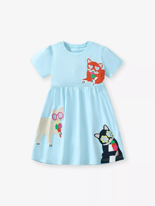 Children's Cartoon Animal Casual Dress
