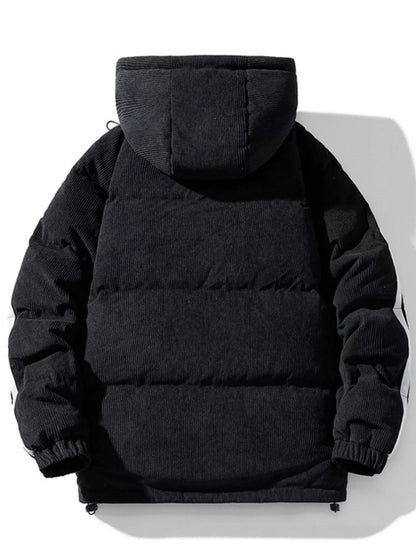 Men's Plus Size Hooded Zip Up Padded Jacket