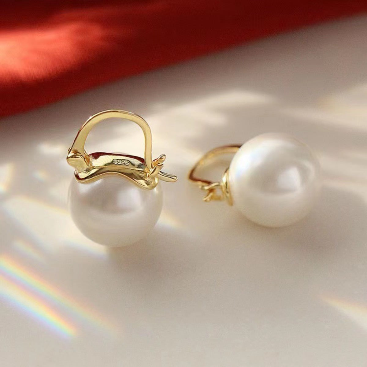 18K Gold-Plated Pearl Earrings