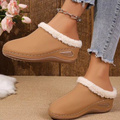 Cozy Plush Lined Wedge Slippers
