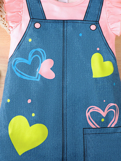 Children's Ruffle Sleeve Round Neck Dress