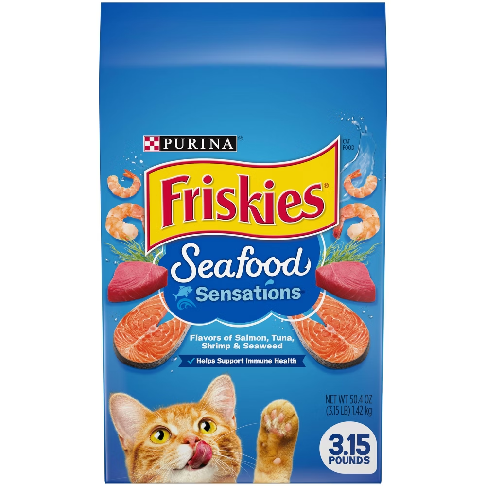 Purina Friskies Seafood Sensations Dry Cat Food (3.15lbs)
