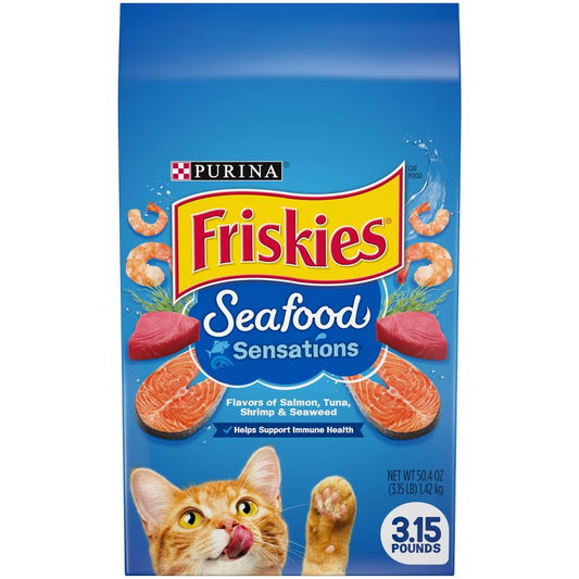 Purina Friskies Seafood Sensations Dry Cat Food (3.15lbs)