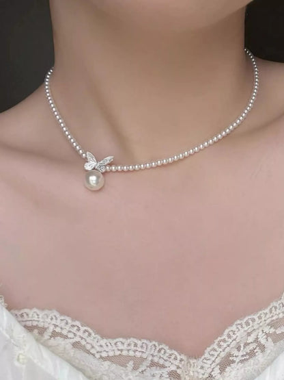 Pearl Butterfly Pendant Necklace