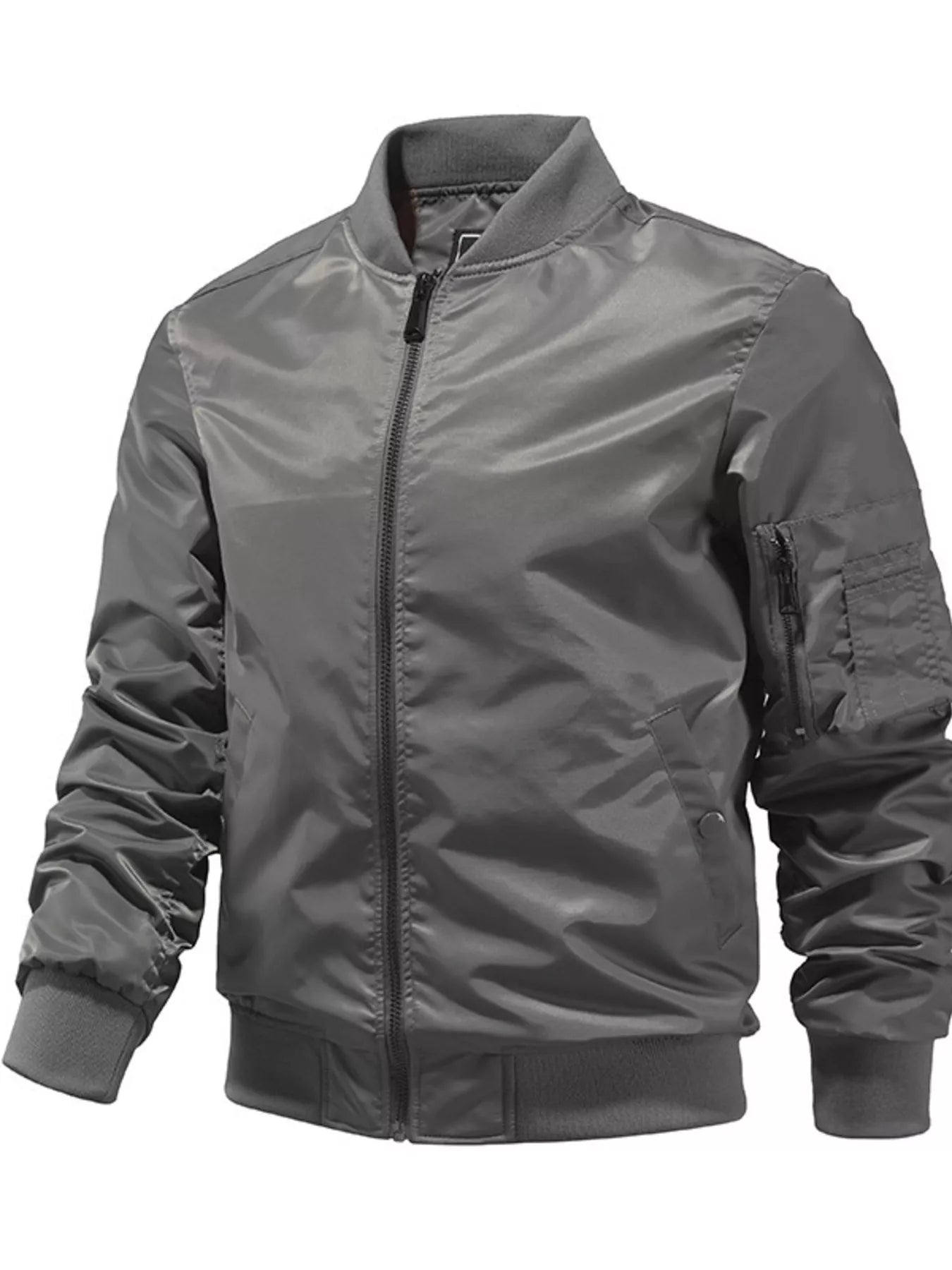 Men's Full Size Zip Up Long Sleeve Jacket Plus Size