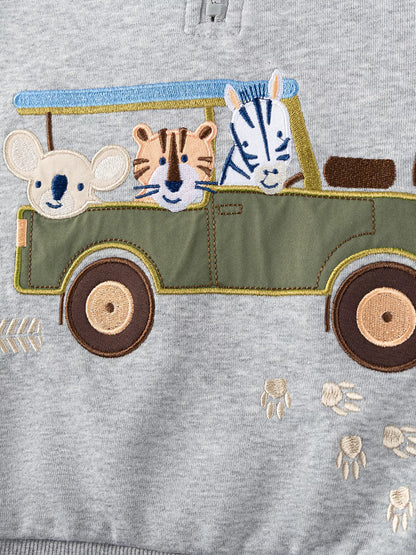 Children's Embroidered Zip Front Sweatshirt