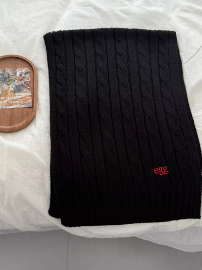 Ribbed Knitted Winter Scarf