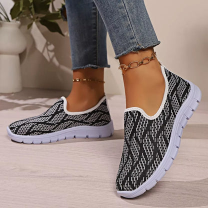 Breathable Mesh Round Toe Slip-Ons