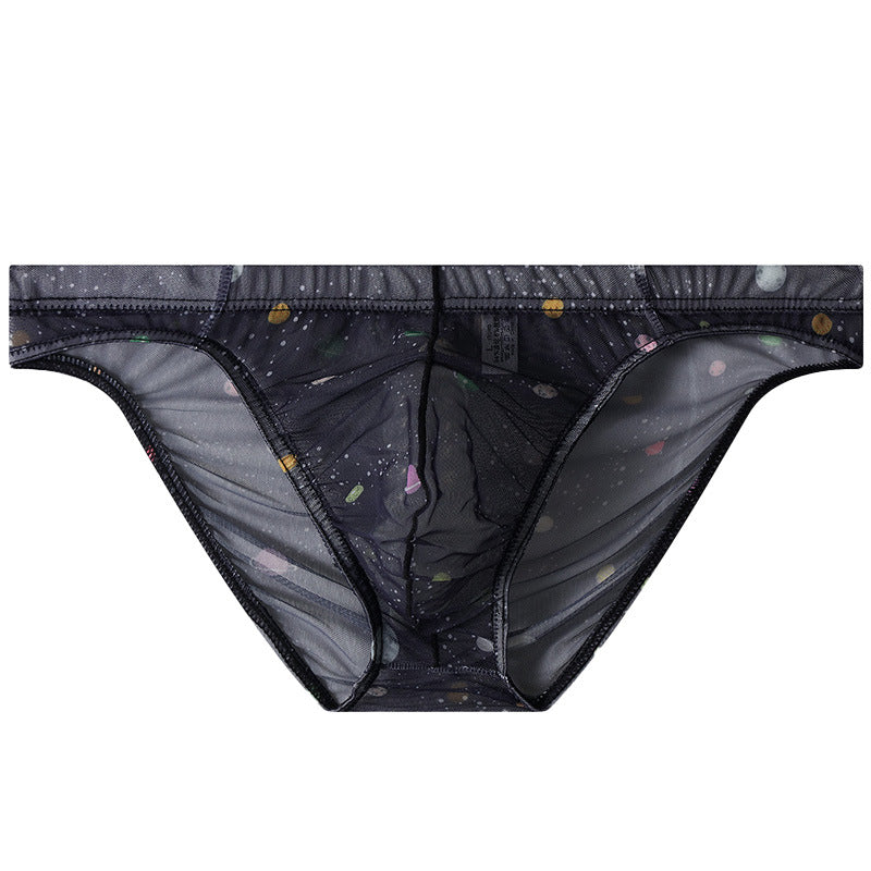 Ice Silk New-style Mens Briefs Personalized Print Breathable