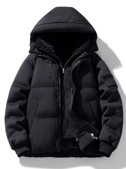 Men's Plus Size Warm Hooded Padded Puffer Jacket