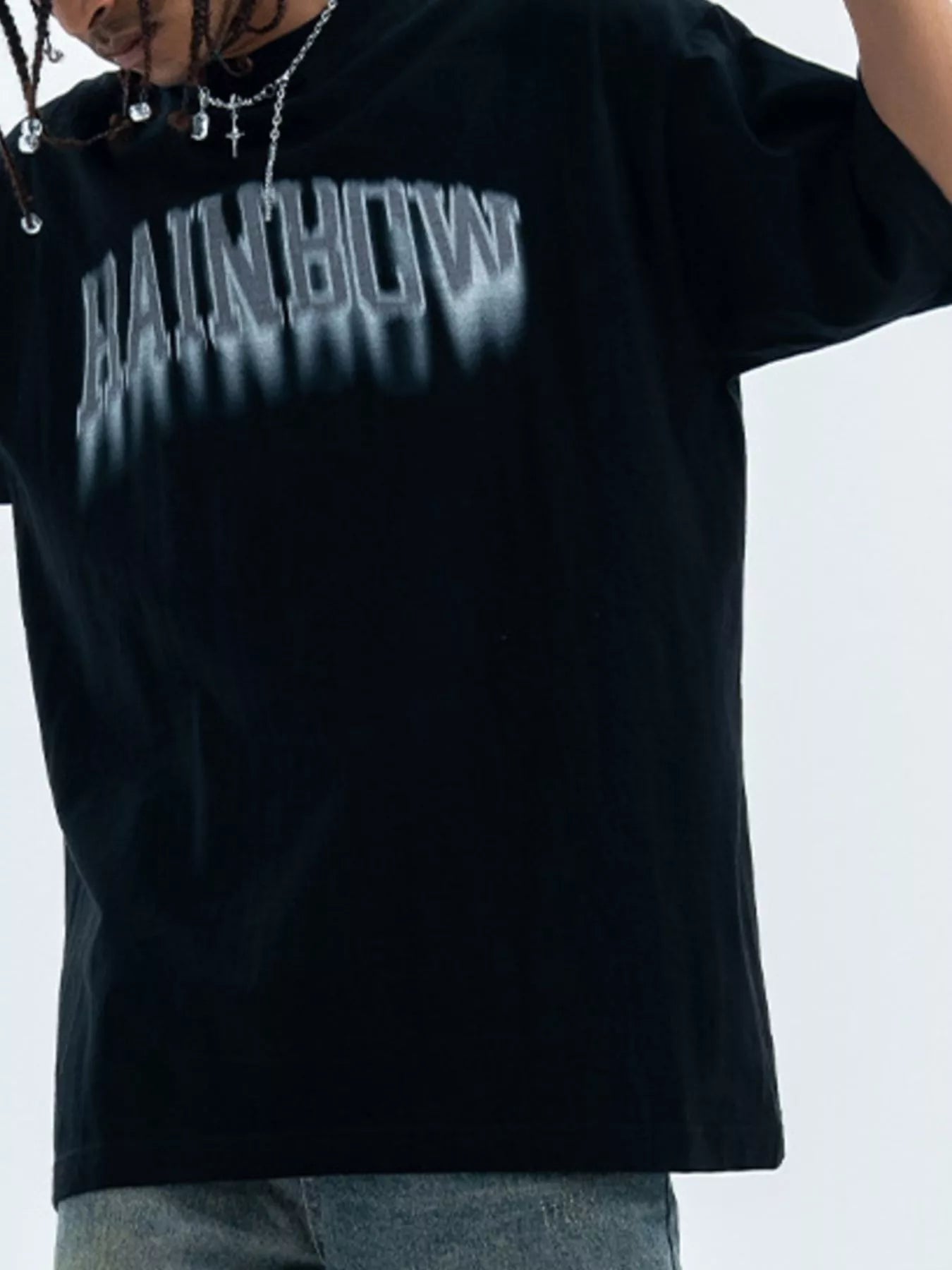 Men's Letter Round Neck Short Sleeve T-Shirt