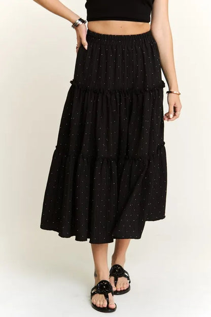 ADORA Rhinestone Accent Tiered Skirt