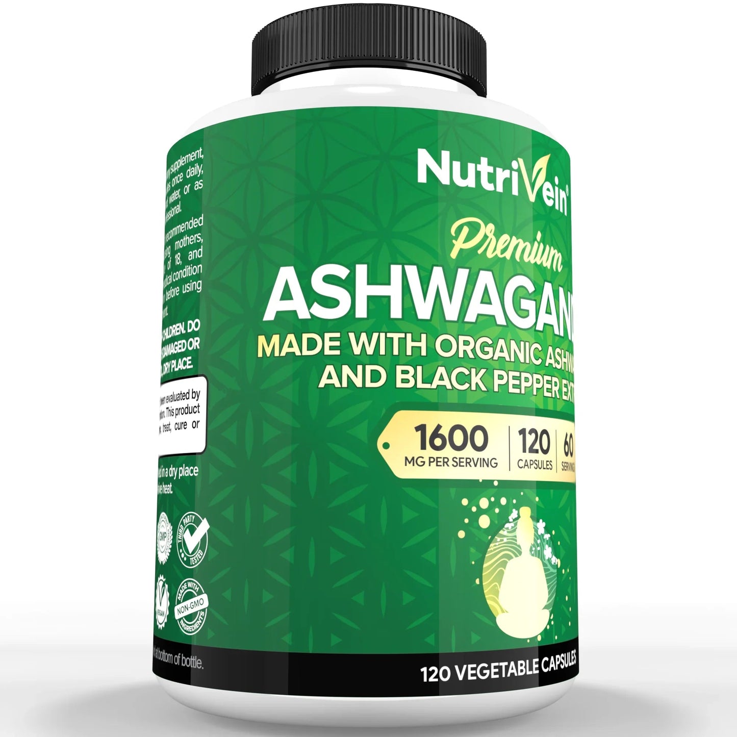 Nutrivein Premium Ashwagandha Supplement 1600mg - 120 Capsules