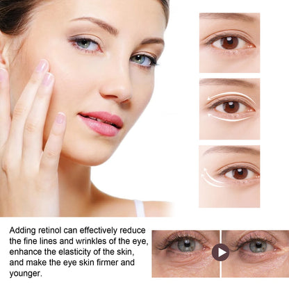Hoygi Retinol Repair Eye Cream, Reduce Wrinkles Fine Lines Bags Dark Circles Brightening Skin Anti-Wrinkle Repair Eye Cream