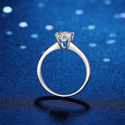 1 Carat Moissanite 925 Sterling Silver Ring