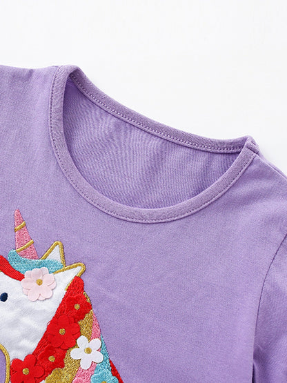 Children's Unicorn Embroidered Tulle Dress