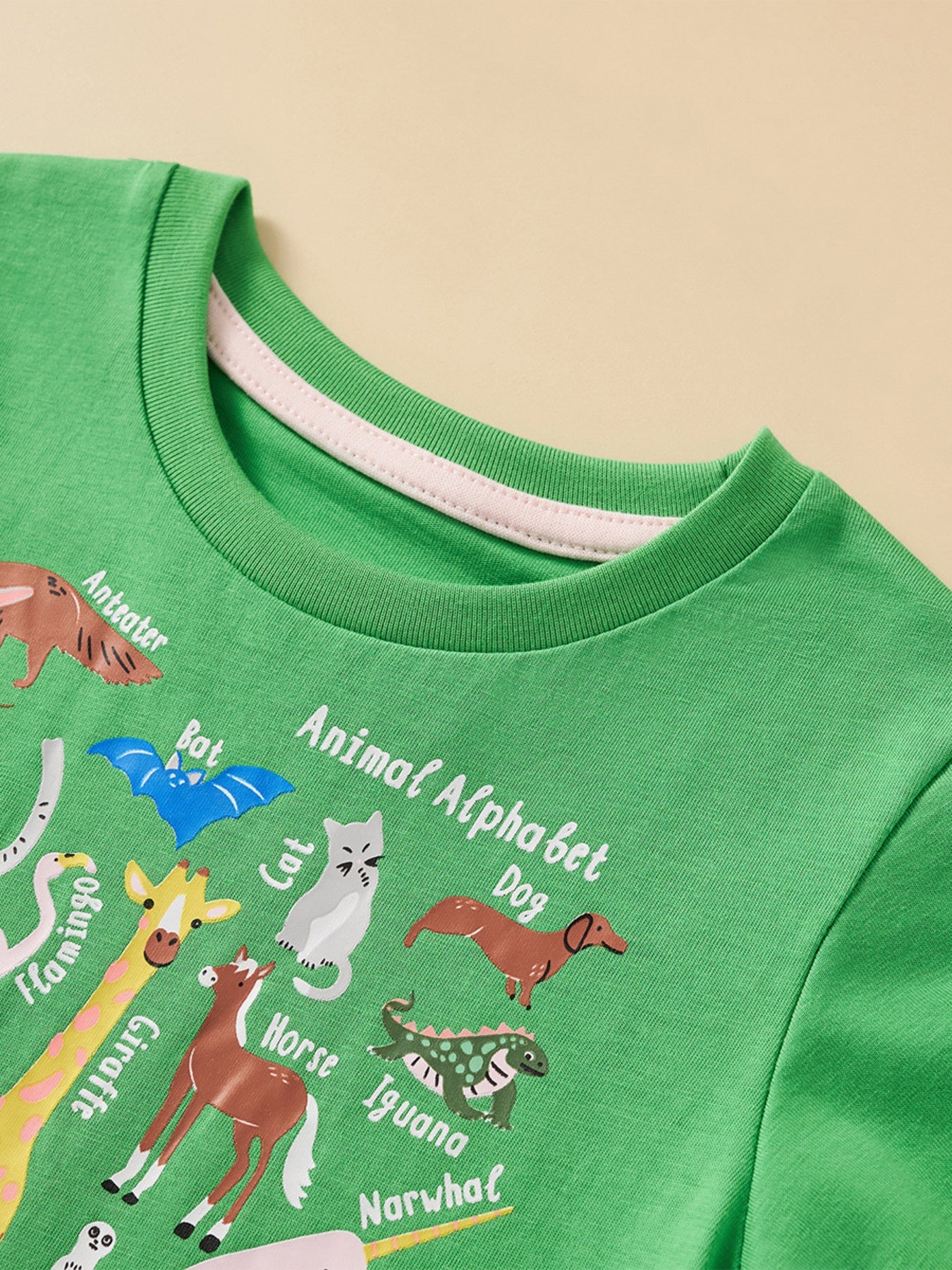 Children's Animal Print Crew Neck T-Shirt