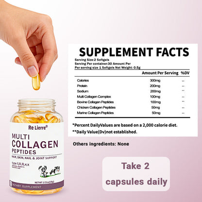 Multi-source Collagen Peptide Soft Capsules
