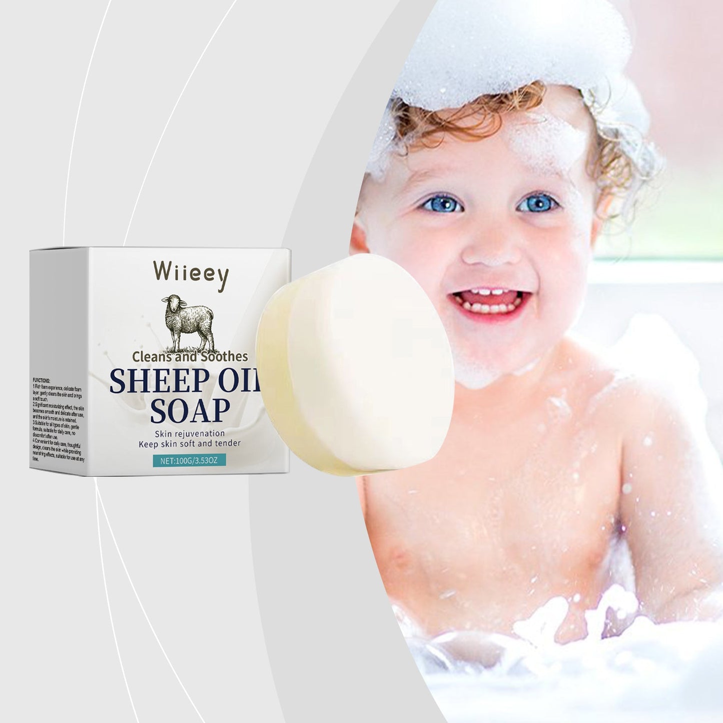 Wiieey Suet Moisturizing Soap Gentle Refreshing Oil Control Cleansing Body Skin Cleansing Bath Suet Moisturizing Soap