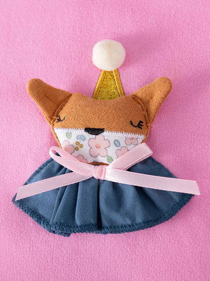 Children's Fox Applique Tulle Layered Dress