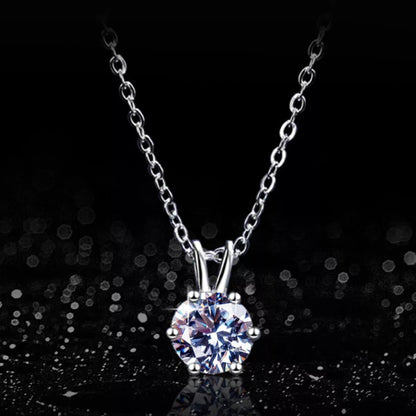 2 Carat Moissanite 925 Sterling Silver Pendant Necklace