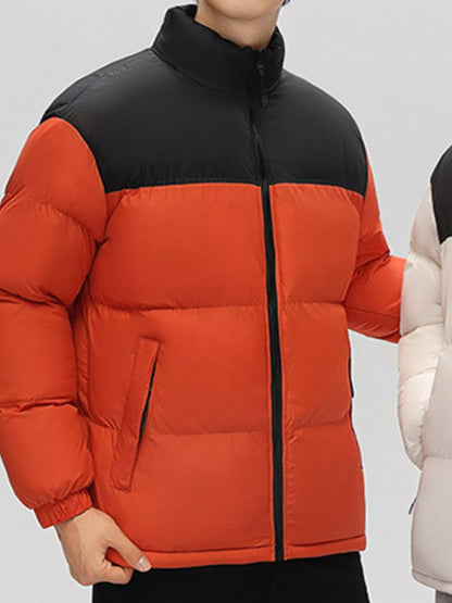 Men's Full Size Padded Zip Up Puffer Jacket Plus Size