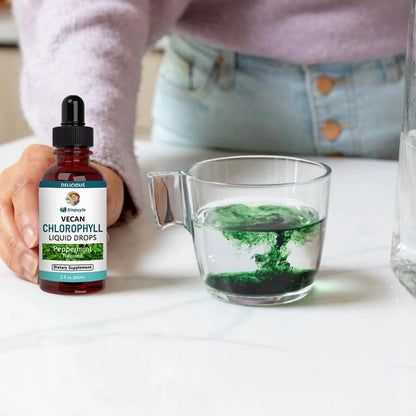 Vegan Chlorophyll Liquid Drops, Peppermint Flavored, Supports Detox And Fresh Breath, 60ml