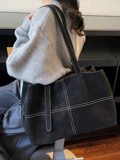 Large PU Leather Tote Bag