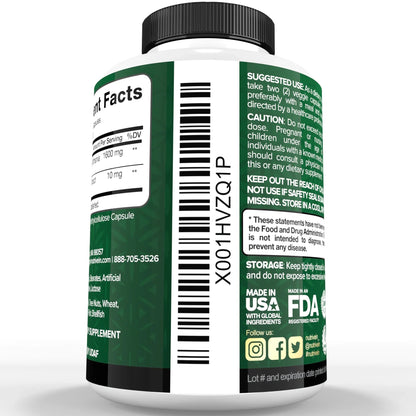 Nutrivein Premium Ashwagandha Supplement 1600mg - 120 Capsules