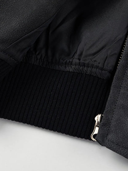 Men's Zip Up Letter Graphic Bomber Jacket